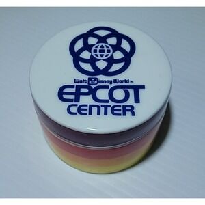 1980's Epcot Center RARE Walt Disney World Rainbow Stripes Japan Trinket Box WDW